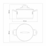 Tramontina Solar Silicon 30cm 8.9L Shallow Stainless Steel Casserole with Tri-ply Bottom