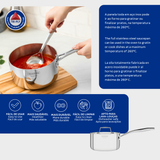 Tramontina Grano 20 cm 3,1 L stainless steel saucepan with tri-ply body, lid and long handle