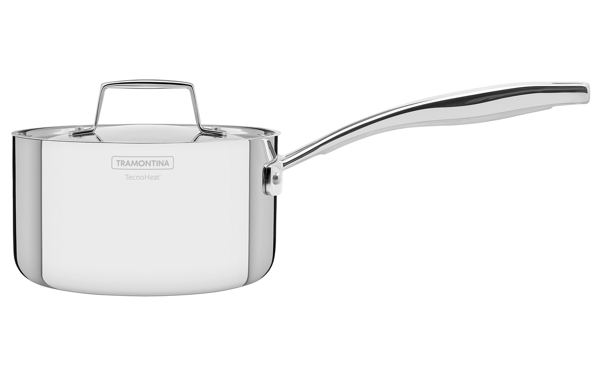 Tramontina Grano 20 cm 3,1 L stainless steel saucepan with tri-ply body, lid and long handle