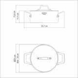 Tramontina Grano 24 cm 4.7 L stainless steel shallow casserole dish with tri-ply body, lid and handles