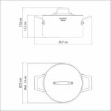 Tramontina Grano 24 cm 5,8 L stainless steel deep casserole dish with tri-ply body, lid and handles