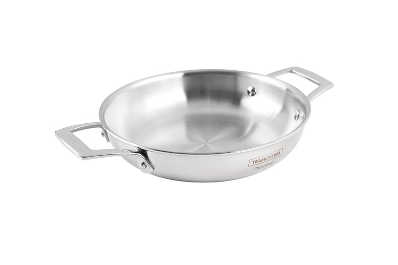 Tramontina Grano 26 cm stainless steel parchment frying pan with tri-ply body, unpackaged