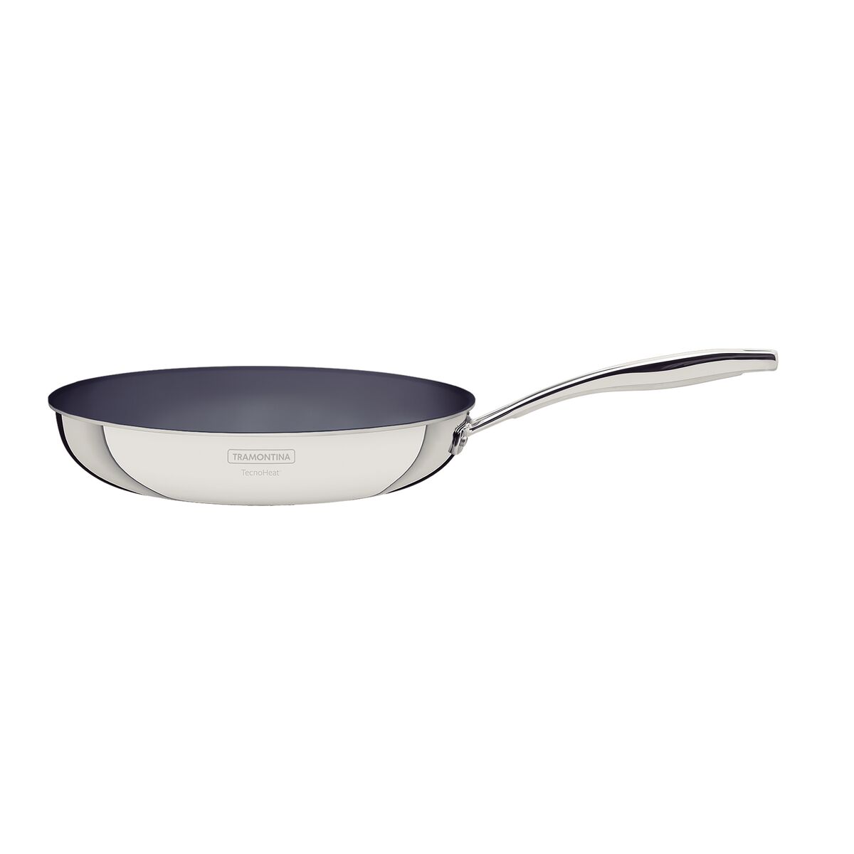 Tramontina Grano stainless steel frying pan with tri-ply body and interior graphite gray ceramic coating, 26 cm
