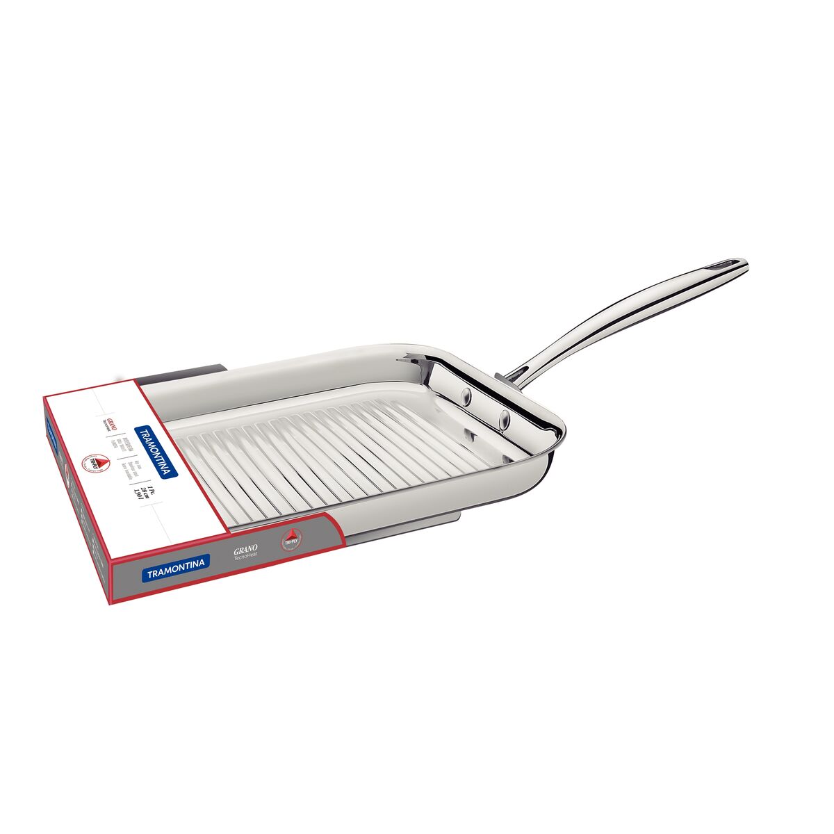Tramontina Grano stainless steel griddle pan, 1.9 L