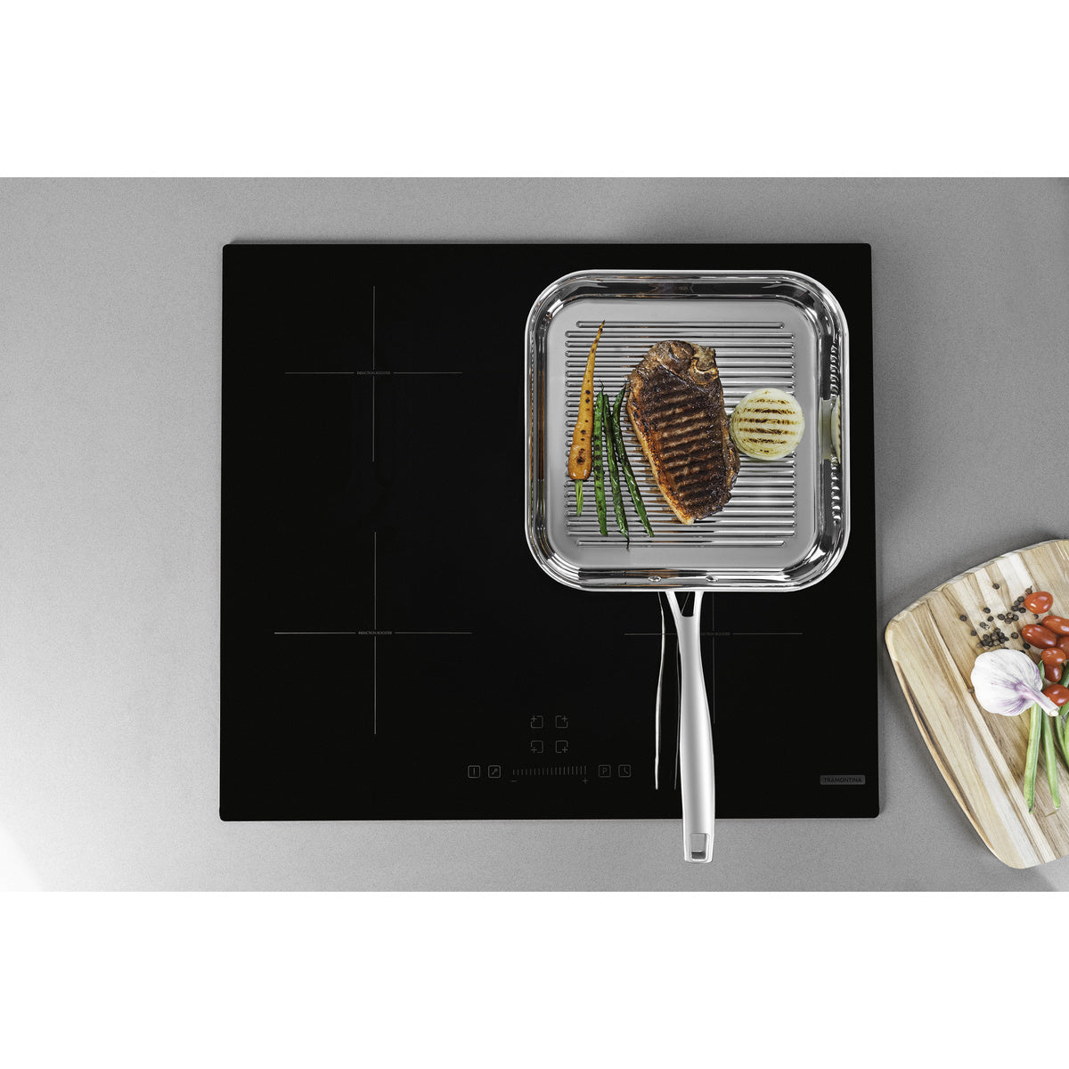 Tramontina Grano stainless steel griddle pan, 1.9 L