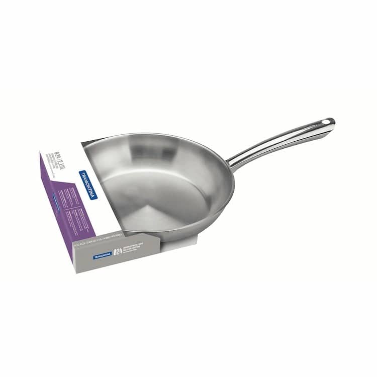 Tramontina Una 24cm 2.1L Stainless Steel Frying Pan with Tri-ply Bottom