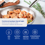 Tramontina Una stainless steel frying pan with tri-ply base