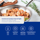 Tramontina Una stainless steel frying pan with tri-ply base 28 cm 3.2L