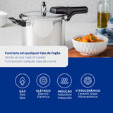Tramontina Brava Pressure Cooker in Stainless Steel with Triple Bottom 22 cm 6 L