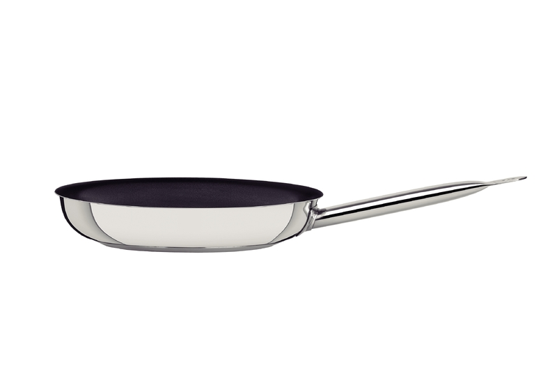 Tramontina Professional 20 cm 1.1 L shallow stainless steel frying pan with long handle, tri-ply base and interior non-stick coating 62633207