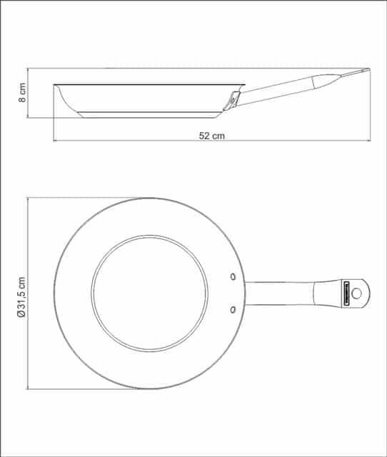 Tramontina Professional 30cm 2.9L Stainless Steel Shallow Frying Pan with Tri-ply Bottom and Interior PFOA Free Nonstick Coating