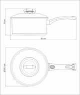 Tramontina Solar Bakelite stainless steel saucepan with lid, long handle and tri-ply base, 24 cm 4.7 L