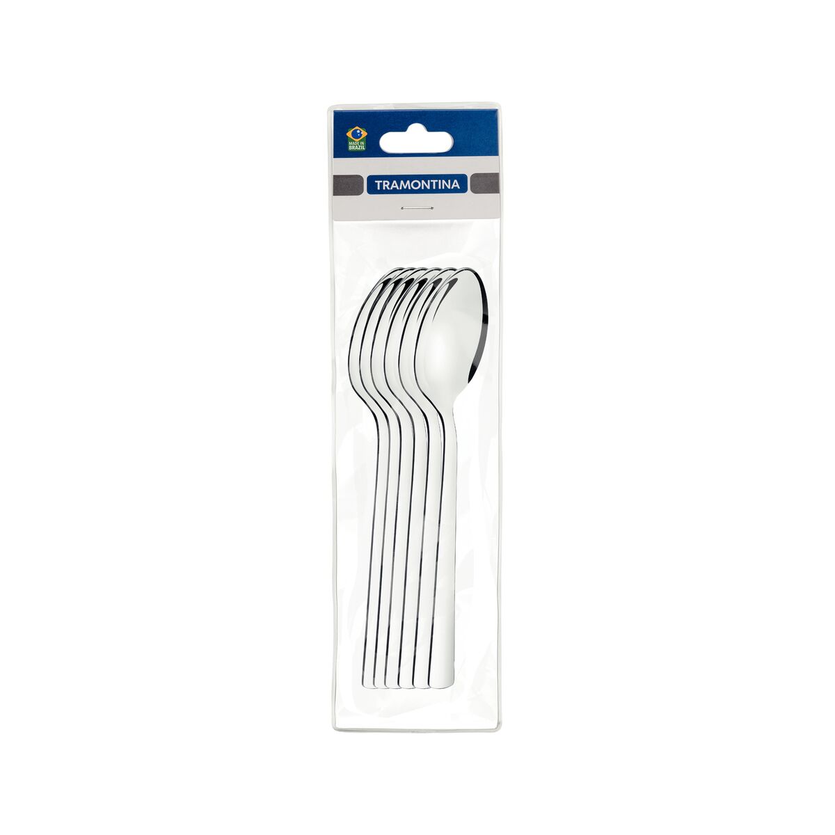 Tramontina Oslo 6 Pieces Stainless Steel Dessert Spoon Set with High Gloss Finish