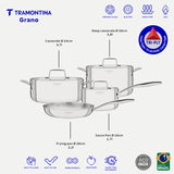 Tramontina Grano 7-piece stainless steel cookware set with tri-ply body
