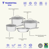 Tramontina Una 7 Pieces Stainless Steel Cookware Set with Tri-ply Bottom