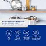 Tramontina Una 7 Pieces Stainless Steel Cookware Set with Tri-ply Bottom