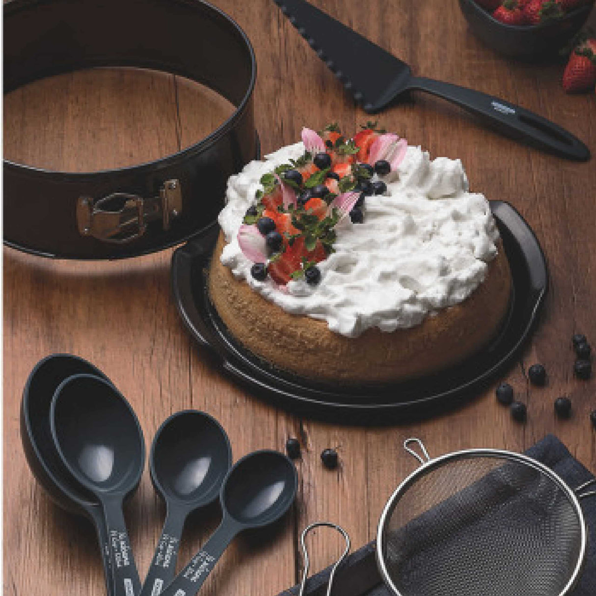Tramontina Brasil 26cm Graphite Aluminum Cake Pan with Removable Bottom and Starflon Max PFOA Free Nonstick Coating