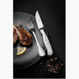 Tramontina Classic 4 Pieces Stainless Steel Barbecue Flatware Set with Polished Finish, Relief Designed Handles and Case