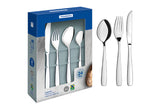 Tramontina Amazonas stainless steel flatware set with steak knives, mirror finish 24 pc set