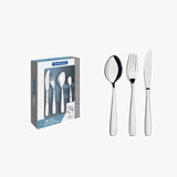 Tramontina Amazonas stainless steel flatware set with steak knives, mirror finish 24 pc set