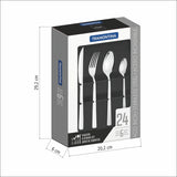 Tramontina Oslo stainless steel flatware set with steak knives and high gloss, 24 pc set