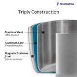 Tramontina Aero Arc 5L Tri-Ply Stainless Steel Pressure Cooker |3-Layer Safety System | Gas & Induction Compatible | Ergonomic Easy-Close | Inner Markings.