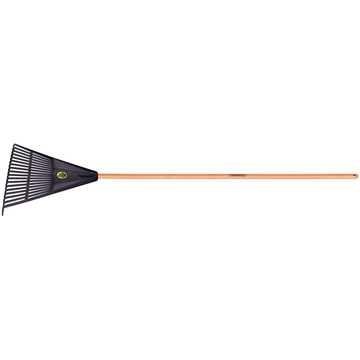 Tramontina Black Plastic Garden Rake with 18 Teeth and 120cm Wood Handle