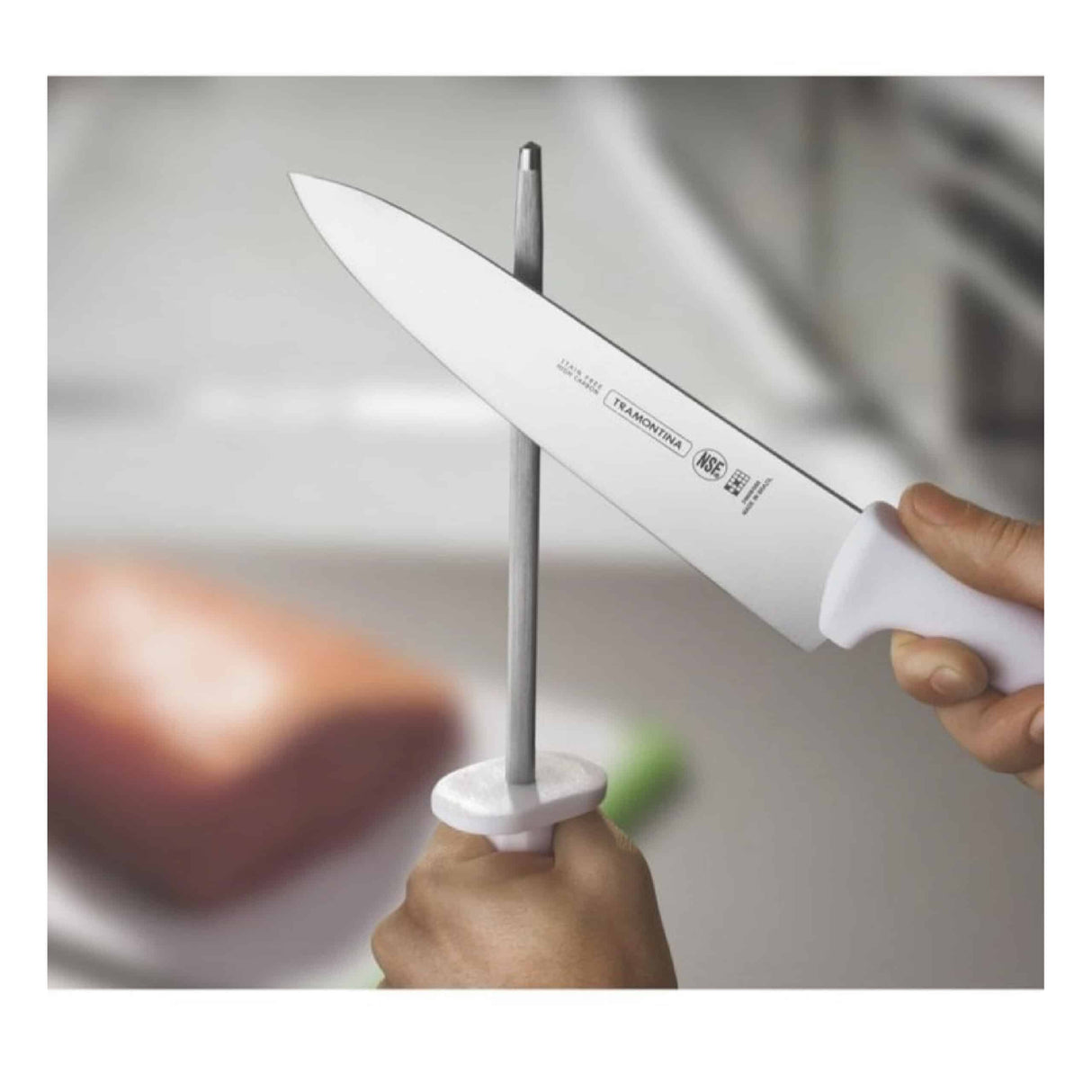 Tramontina Plenus 2 Pieces Knife and Sharpener Set with Stainless Steel Blade and Polypropylene Handle