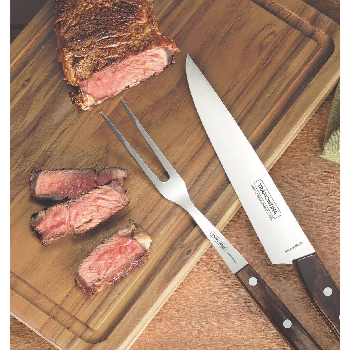 Tramontina 33x20cm Rectangular Wood Cutting Board with Natural Finish