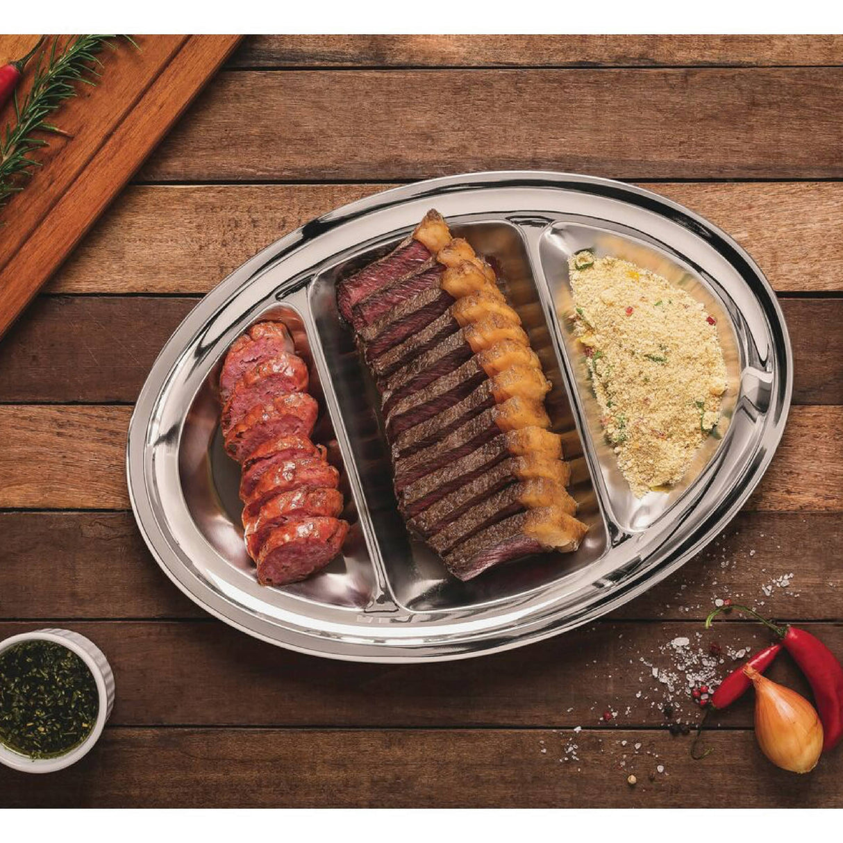 Triple Compartment Dish Service