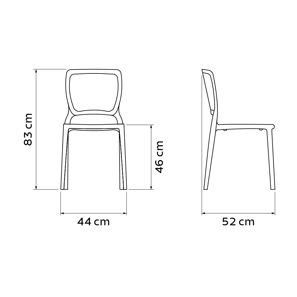 Sofia Chair Graphite in Polypropylene and Fiberglass