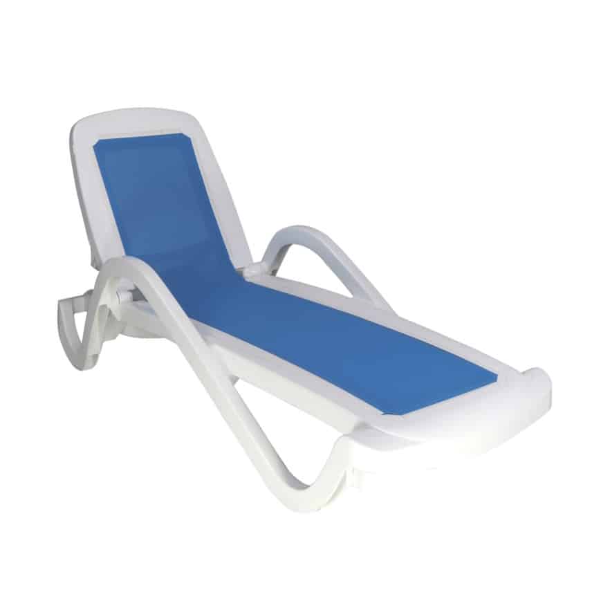 Tramontina Cancún Blue Polypropylene Sunlounger