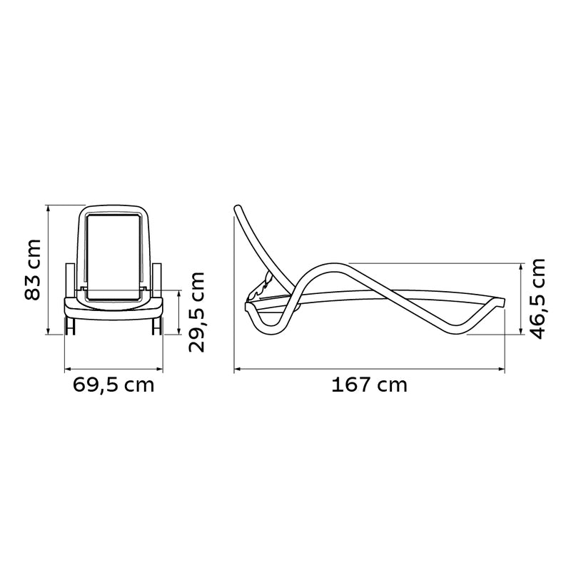 Tramontina Cancún Lounger in Blue Polypropylene