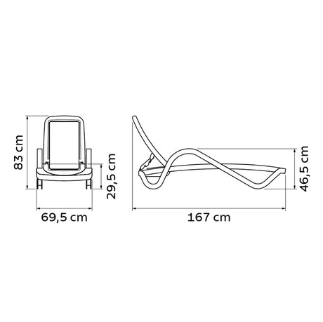 Tramontina Cancún Lounger in Blue Polypropylene
