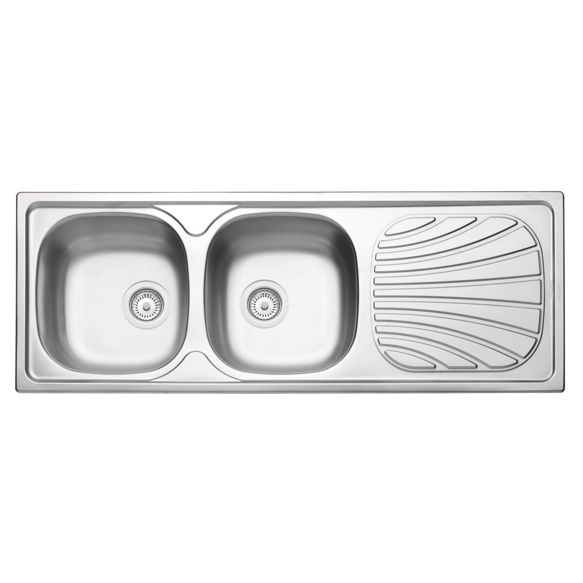 Inset sink 2 bowls 123x43 cm