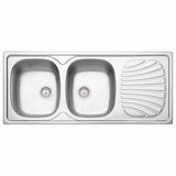 Tramontina Alpha 116x50cm 2C 34 R Stainless Steel Inset Sink with Pre-polished Finish