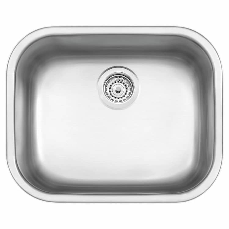وعاء ترامونتينا أريا ماكسي 50×40 سم 50 BS من الفولاذ المقاوم للصدأ بلمسة نهائية ساتان للتركيب العلوي أو السفلي مع مصفاة وصمام