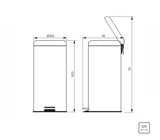 Tramontina stainless steel pedal trash bin with a scotch brite finish and removable internal bucket 30 L