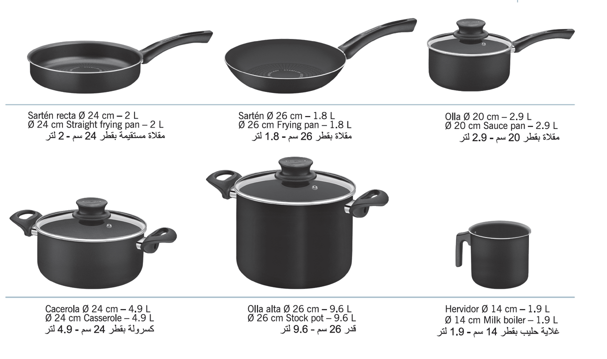 9 Pcs Cookware Set