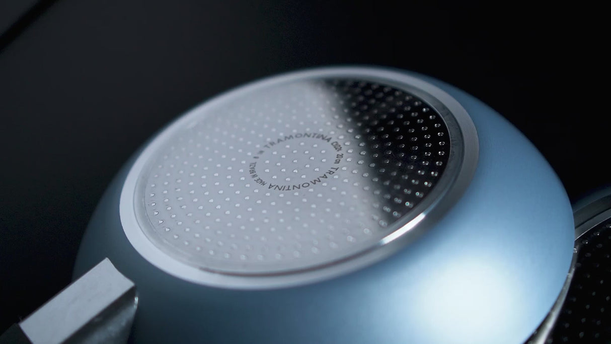 Tramontina Spezia Induction 4-piece Slate Blue Aluminum Cookware set With Interior and Exterior Starflon Excellent