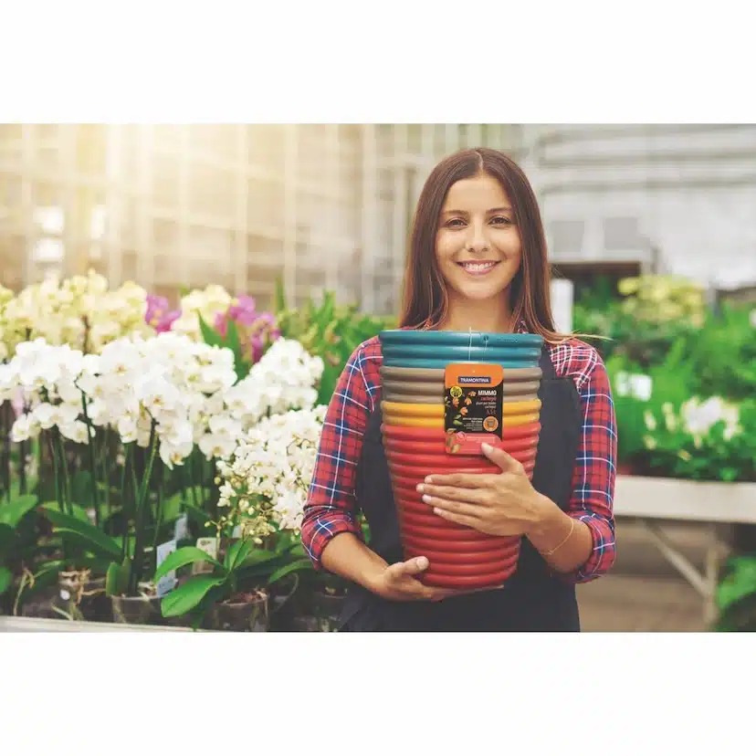 حامل وعاء نباتات بلاستيكي من ترامونتينا ميمو سعة 5.5 لتر