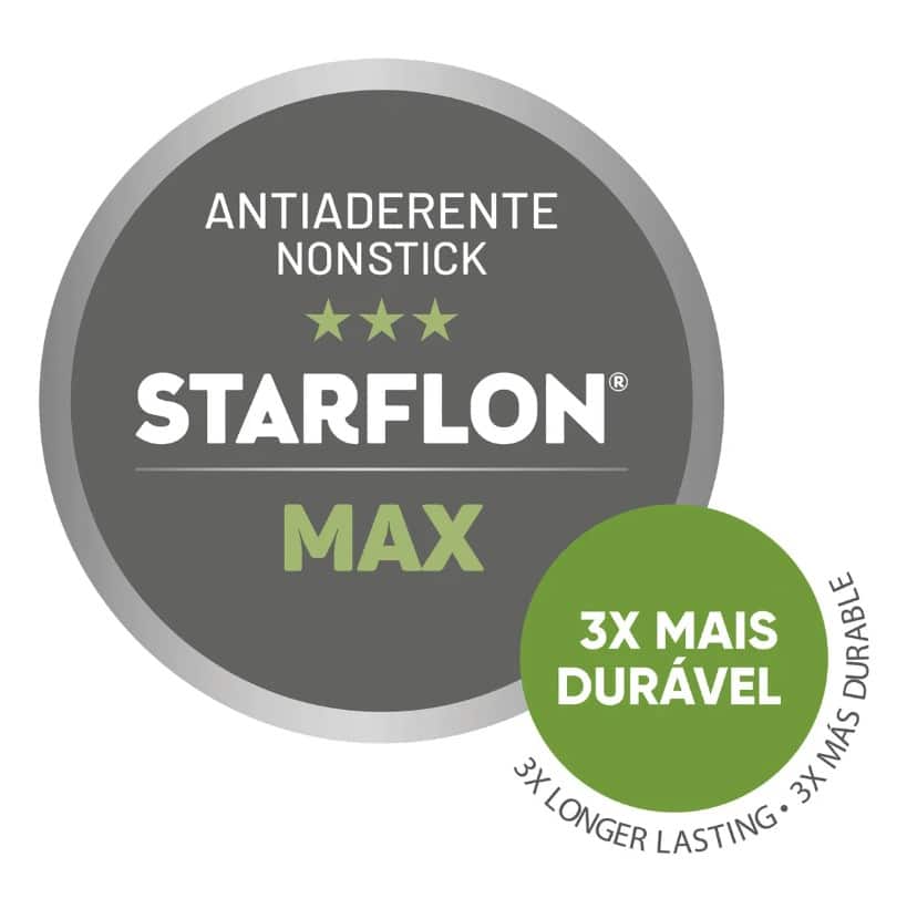 Tramontina Paris 20cm Graphite Aluminum Casserole with Interior and Exterior Starflon Max PFOA Free Nonstick Coating