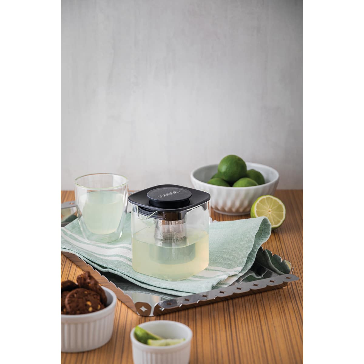 Service double-walled glass tea and coffee cups without handles, 2 pc set
