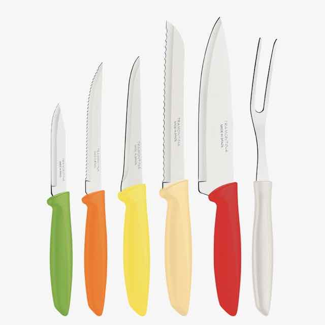 Plenus 6 Pieces Knife Set with Stainless Steel Blade and Multicolor Polypropylene Handle