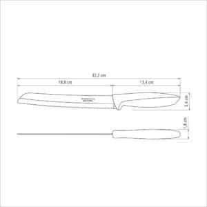 Tramontina Plenus 8 Inches Bread Knife with Stainless Steel Blade and White Polypropylene Handle