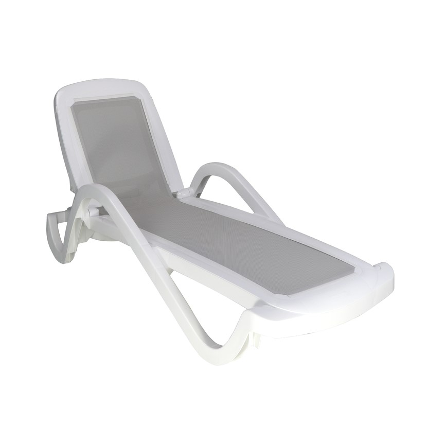 White plastic online lounger