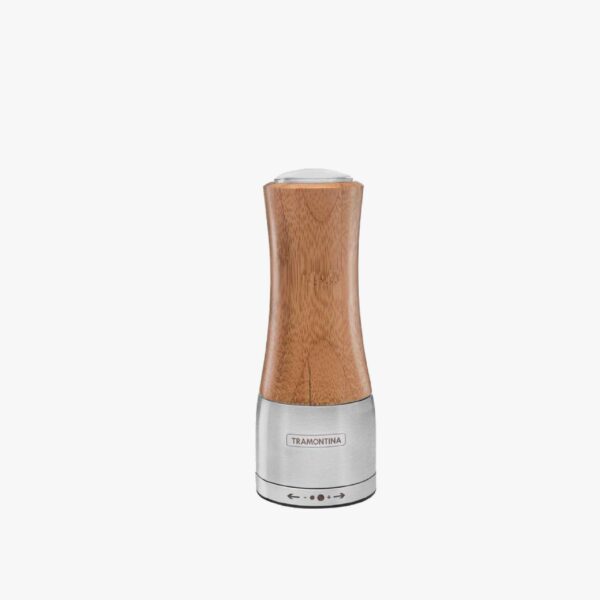 Tramontina Realce Stainless Steel and Bamboo Salt and Pepper Mill with Ceramic Grinder