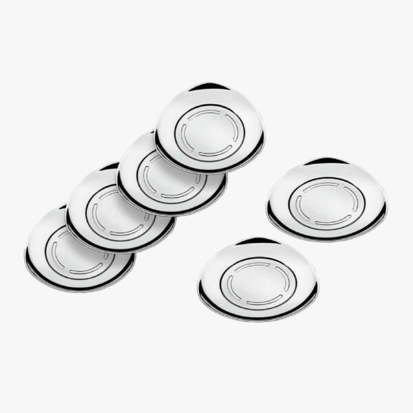 Tramontina triangular stainless steel coaster set, 6 pieces