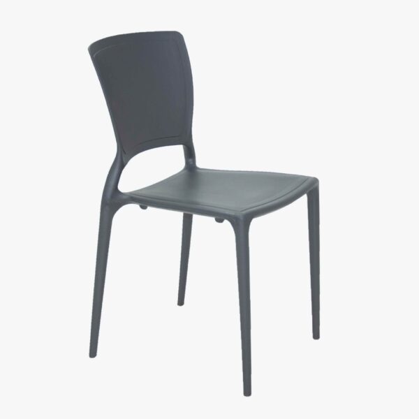 Sofia Chair Graphite in Polypropylene and Fiberglass