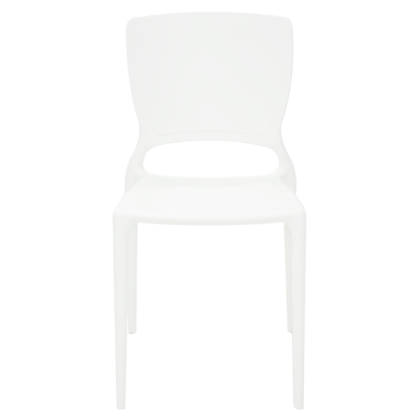 Tramontina Sofia White Polypropylene and Fiberglass Chair With Closed Backrest